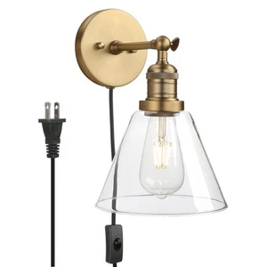 Plug in Sconce Light Antique Bronze Bathroom Wall Sconces with 7.1 Inches Con... - Picture 1 of 9