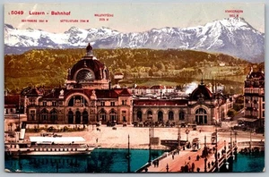 AK Luzern Schweiz Bahnhof Berge Kuppelsee 1910er Jahre Ansicht - Bild 1 von 2