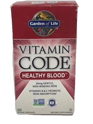 Garden of Life - Código Vitamínico - Sangre Saludable - Cápsula Vegetal - 60 Ct |CAD 04/26| Foto 1 de 4