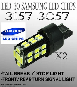 T20 7443 Samsung 42 LED White Fit Front Turn Signal halogen Light Bulbs L741 - Picture 1 of 7