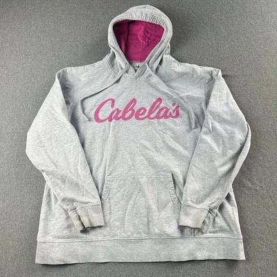 Cabela's hooded sweatshirt Size XL Grey Pink Logo Women's pullover - Image 1 of 4
