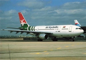 Cartolina Compagnia Aerea Seychelles Airbus A. 300B4 F-BVGN AP1. - Foto 1 di 2