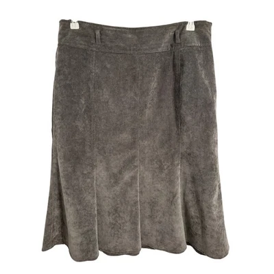 Falda Larry Levine Para Mujer 12 Gris Pana Carrera Midi Oficina Línea A BOHO Acampanada Foto 1 de 4