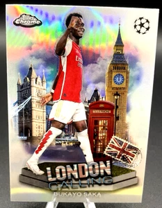 Bukayo Saka 2023-24 Topps Chrome UEFA Club Competitions #LC-14 London Calling - Picture 1 of 11