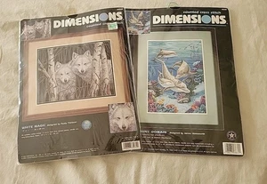 Lote de 2 kits de punto de cruz contados dimensiones vintage  - Imagen 1 de 9