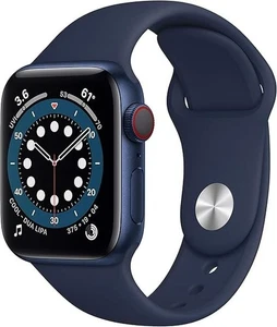 Apple Watch Series 6 40mm Blue Aluminum Case with Deep Navy Sport Band - No Box - Picture 1 of 5