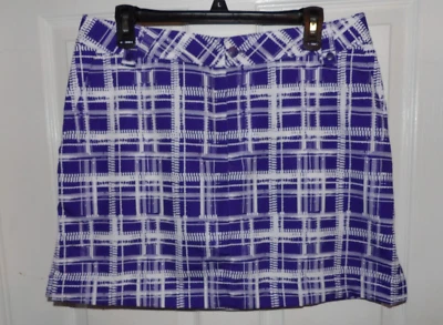 Pantalón corto de golf Under Armour Performance Honey Pot púrpura/blanco a cuadros talla 12 nuevo con etiquetas Foto 1 de 4