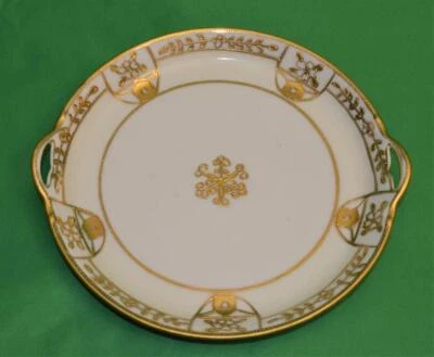 1925 " M " Noritake Porcelaine Fine Nippon Main Peint Doré Feuilles 18.4cm - Photo 1/4