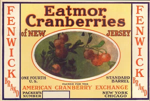 *Original* FENWICK New Jersey Cranberry Label NOT A COPY! - Picture 1 of 1