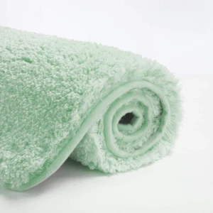 Non Slip Bath Mat (16 X 24, Pale Green) - Soft Microfiber Shaggy Mat, Water Abso - Picture 1 of 12