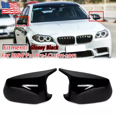 Gloss Black Side Mirror Cap Covers for 2011-2013 BMW F10 F10 535i 550i 530d 528i Foto 1 de 4