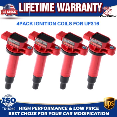 High Performance 4X Ignition Coils For Toyota Yaris Prius xA xB Echo 1.5L UF316 - Image 1 of 4