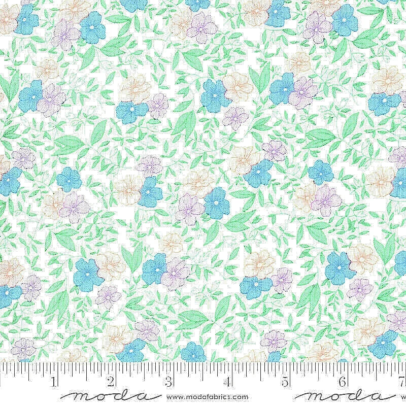 Moda Fabrics #33592 11  BY CHLOE'S CLOSET "EGGSHELL" MEDIUM  PRINT BTY - Image 1 of 1