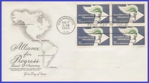 USA4 #1234 U/A ARTMASTER FDC BL4  Alliance for Progress - Picture 1 of 1