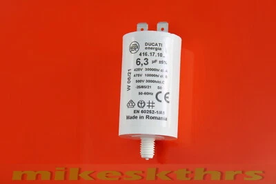 DUCATI ENERGIA 6,3D3-KBS Anlaufkondensator Motorkondensator 6,3uF 6,3µF 425V Ducati