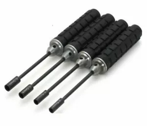 RC Silicone Handle Metric Nut Socket Driver Tool Set -4.5 5.0 5.5 6.0mm BlackTip - Picture 1 of 1