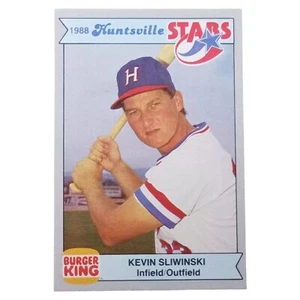 1988 Burger King Huntsville Stars Kevin Sliwinski Minor League Baseball nicht bewertet - Bild 1 von 2