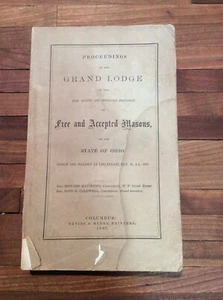 1867 Softcover Book Proceedings Of The Grandlodge F&A Masons Of Ohio INV-BA07 - Picture 1 of 12