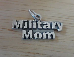 Charm Argento Sterling 13x24mm dice Militare Mamma Esercito Marina Militare Aeronautica Militare Marina Militare! - Foto 1 di 2
