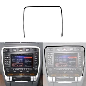 Glossy Piano Black Central Console Frame Cover Trim For Porsche Cayenne Sport - Picture 1 of 12