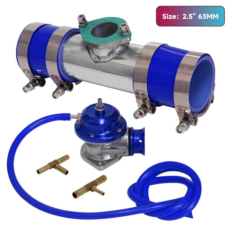 Blow Off Valve Adaptor Type-RS BOV+2.5" 63mm Flange Pipe Adapter Silicone Hose  - image 1 of 4