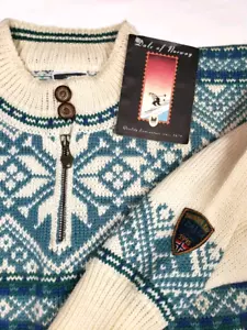 NEW VTG DALE OF NORWAY Men Wool Sweater Sz M Garn Thunder Bay 1995 Fair Isle Ski - Picture 1 of 24
