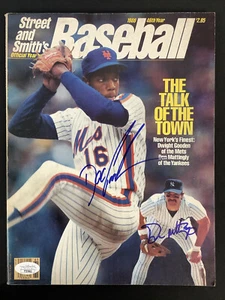 Don Mattingly Signed Street And Smith 1986 No Label Dwight Gooden Auto NYY JSA 2 - Picture 1 of 5