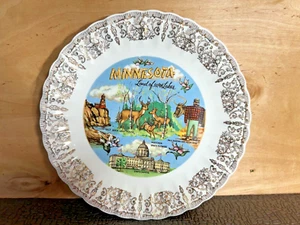 Minnesota Collector State Plate Gold Filigree Border, 9 1/4" - Picture 1 of 3