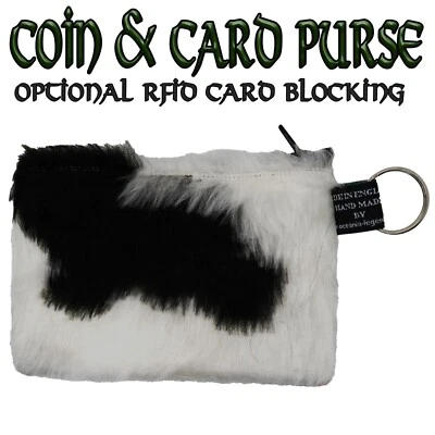 Cow Faux Fur Coin/Card Purse OPTIONAL RFID Protection Christmas Stocking Filler - Image 1 of 2