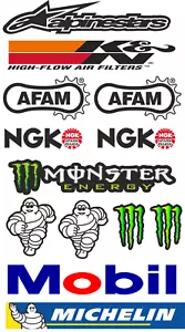 13 X Belly Pan Fairings Motorcycle Trackday Moto GP BSB Sponsor Vinyl Decals - Picture 1 of 1