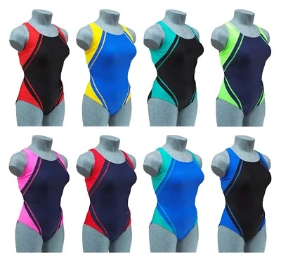 ACCLAIM Fitness Belize Damen Mädchen Racerback Schwimmanzug Badeanzug Lycra - Bild 1 von 4