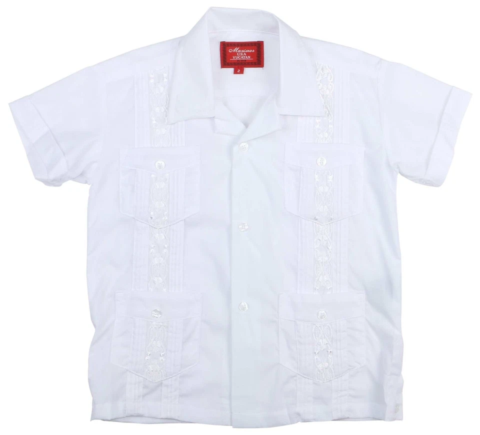 9 Crowns Essentials Boys' Guayabera Button Down Shirt - Image 1 of 1