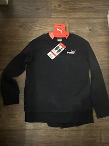 Kids black puma sweatshirt and shorts set new size m 10/12 - Picture 1 of 5