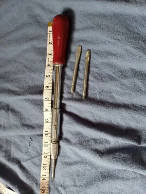 *{J61}Vntg Stanley Yankee 14In Torque Screwdriver 3 Heads, 1 Phillips 2 Flathead - Image 1 of 4