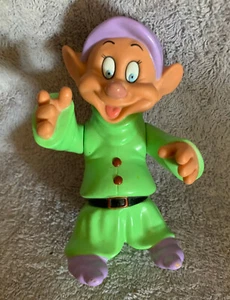 Disney Dwarf Dopey Plastic Figure Figurine Toy Moveable Parts 5 1/2" Snow White - Picture 1 of 2