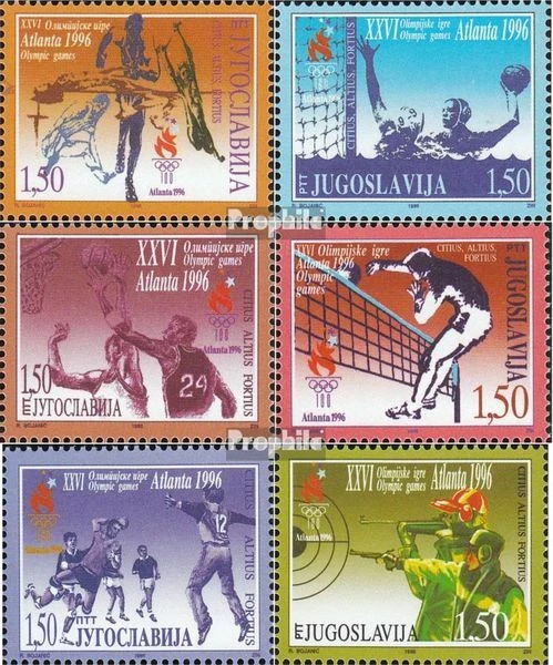 Yugoslavia 2769-2774 como nuevo/MNH 1996 Juegos Olímpicos Verano 96 Foto 1 de 1