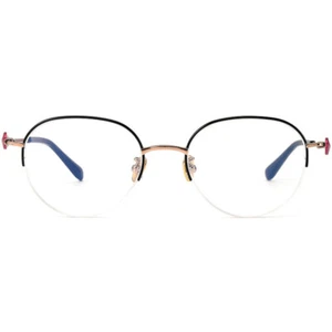 Gafas de media montura ancha lente pequeña media montura marco de gafas de titanio negro dorado - Imagen 1 de 22