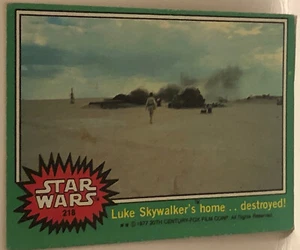 Star Wars Trading Card Green 1977 #218 Luke Skywalker Mark Hamill - Picture 1 of 1