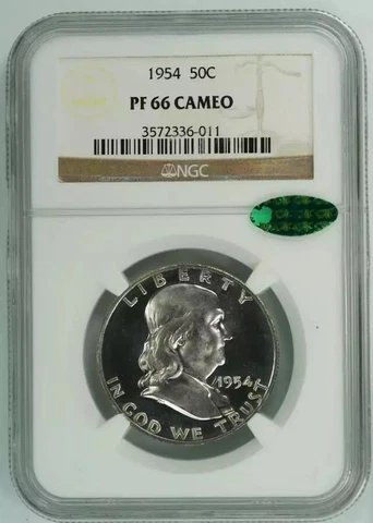 1954 PROOF FRANKLIN HALF DOLLAR 50C NGC & CAC CERTIFIED PF 66 CAMEO (011) Cover