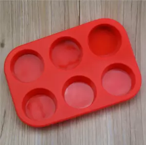 Muffin Cup Mold Jelly Pudding Round Cake Cup Mold DIY Baking Tool 6-Cup Silicone - Picture 1 of 2