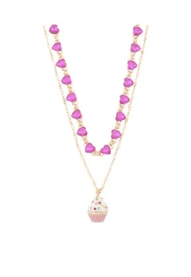 Collar Betsey Johnson Cupcake Cristal Corazón Capas Foto 1 de 2