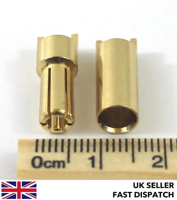 *HEAVY DUTY* 5.5mm Lipo Bullet Gold Connectors / Banana Plug RC 1/2/5/10 pairs - Image 1 of 3