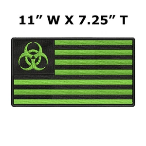 BIOHAZARD SYMBOL embroidered iron-on PATCH BLACK WARNING LOGO ZOMBIE APOCALYPSE - Picture 1 of 12