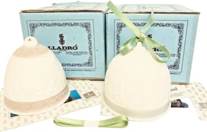 1992 LLADRO MATE PORCELAIN BELL FIGURINES #5.458 Campanita Navdad-LOT OF 2-MINT - Picture 1 of 12