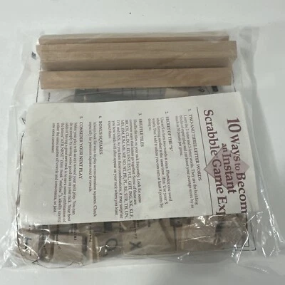 Hasbro Scrabble Letter Tiles Bag Stands 2001 Replacement Parts Pieces Sealed - Image 1 of 3