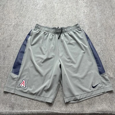 Arizona Wildcats Nike Basketball Shorts Men L Gray Blue 11" Stretch Knit - Image 1 of 4