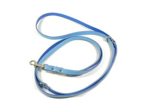 Hundeleine Azur 3-fach verstellbar,  220 cm, 1,3 cm, Leder/PU-Leder, hellblau/mi