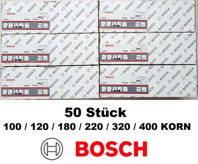 50x BOSCH Schleifpapier 115 x 230 mm P100 P120 P180 P220 P320 P400 C470 Klett - Bild 1 von 3