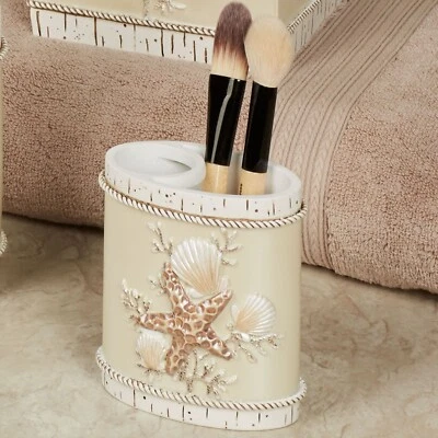 Аксессуары для ванны с ручной росписью морская звезда пляжное время прибрежная слоновая кость - Изображение 1 из 3