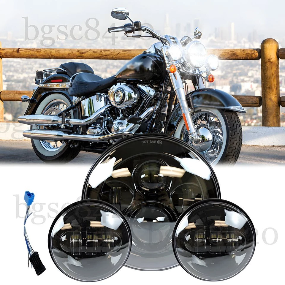 Farol de LED e luzes de passagem para Harley Davidson Heritage Softail Classic FLSTC - Imagem 1 de 4